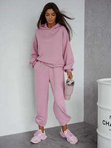 Dam 2-delad Träningsoverall med smörhuva Puderrosa Bolf 525