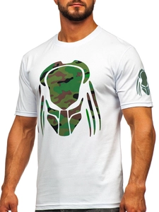 Herr Bomulls T-shirt med tryck Vit Bolf 192379