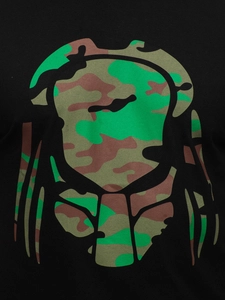 Herr Bomulls T-shirt med tryck Svart Bolf 192379