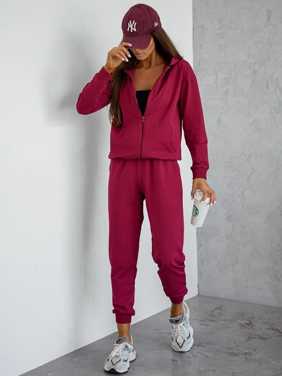 Dam 2-delad Träningsoverall med huva Vinröd Bolf 821110