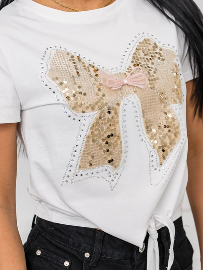 Dam T-shirt med tryck Vit Bolf 96T612