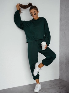 Dam 2-delad Träningsoverall med smörhuva Flaskgrön Bolf 525