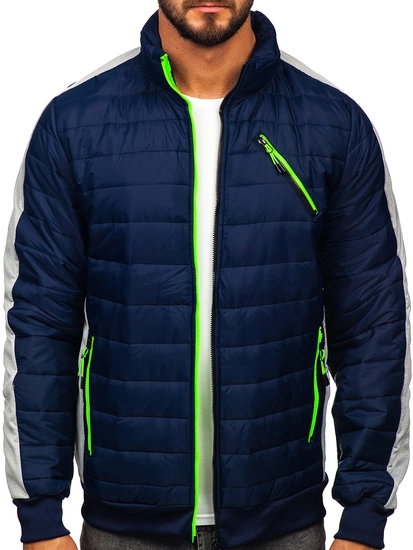 Herr Quiltad Lättviktsjacka Marinblå Bolf 8M909