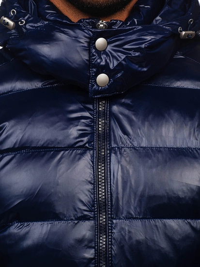 Herr Quiltad Vinterjacka Marinblå Bolf 9981