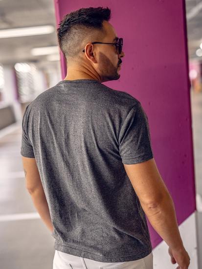 Herr Basic V-ringad T-shirt Antracit Bolf 192131A
