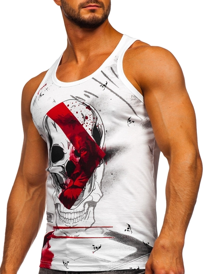 Herr Boxer Linne med tryck Vit Bolf 14847