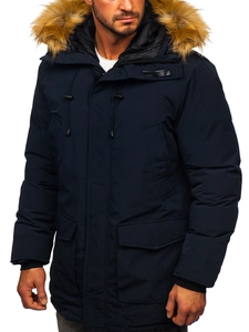 Herr Vinterparkas Marinblå Bolf 1173