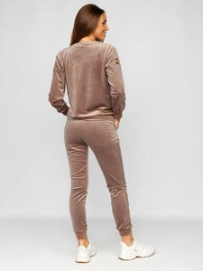 Dam 2-delad Velour Träningsoverall Beige Bolf 8129