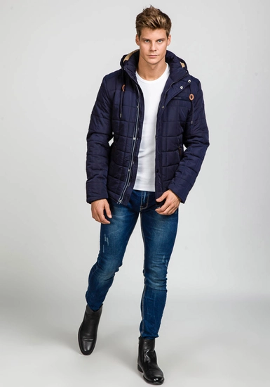 Herr Vinterjacka Marinblå Bolf 1672