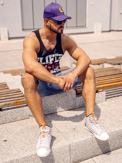 Herr Boxer Linne med tryck Svart Bolf 14832A