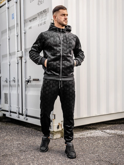 Herr Velour Träningsoverall Svart Bolf 3B113A2