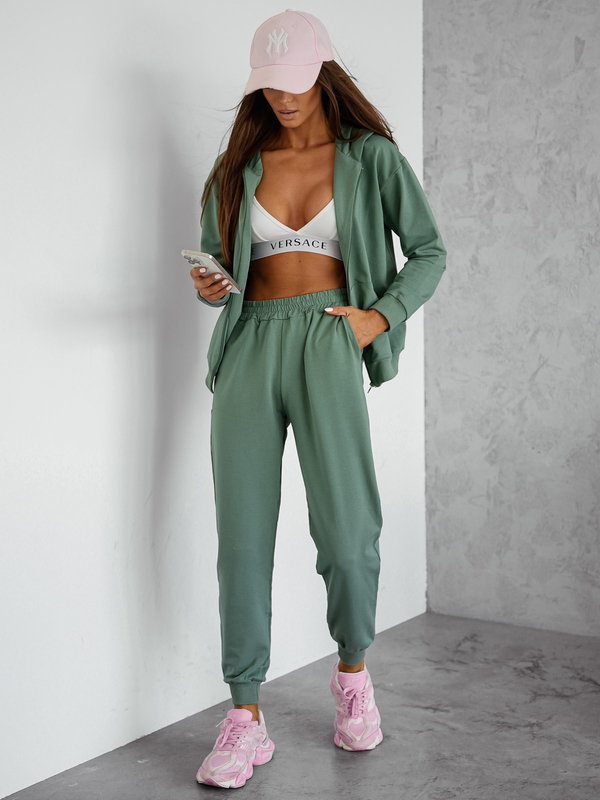 Dam 2-delad Träningsoverall med huva Khaki Bolf 821110