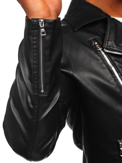 Herr Skinnjacka Bikermodell Svart Bolf 11Z8056