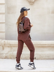 Dam 2-delad Träningsoverall Choklad Bolf VE05