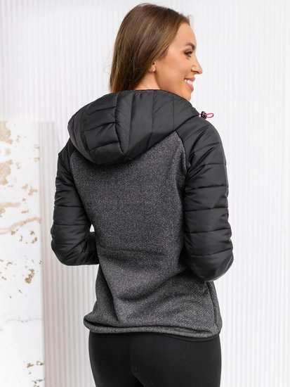 Dam Lättviktsjacka med huva Svart Bolf KSW4005A1