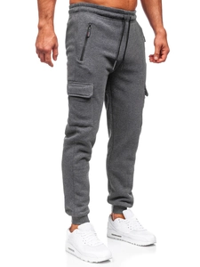 Herr Cargosweatpants Joggers Antracitgrå Bolf JX6028