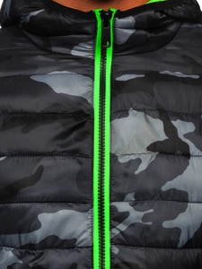 Herr Camo Lättviktsjacka Svart-Grön Bolf SM83