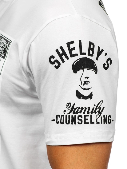 Herr T-shirt med tryck Vit Bolf 2826