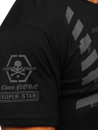 Herr Mönstrad T-shirt Svart Bolf 14315