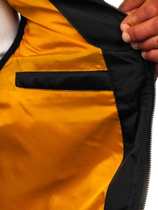 Herr Varm Quiltad Väst med huva Svart Bolf 7129