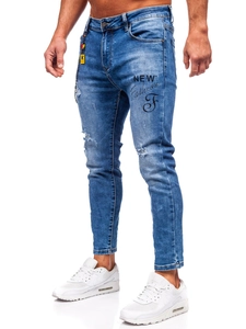 Herr Jeans Slim Fit Marinblå Bolf TF251