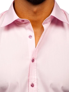 Herr Elegant Långärmad Skjorta Rosa Bolf 1703