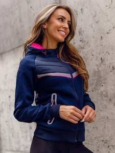 Dam Quiltad Lättviktsjacka med huva Marinblå Bolf KSW4012A