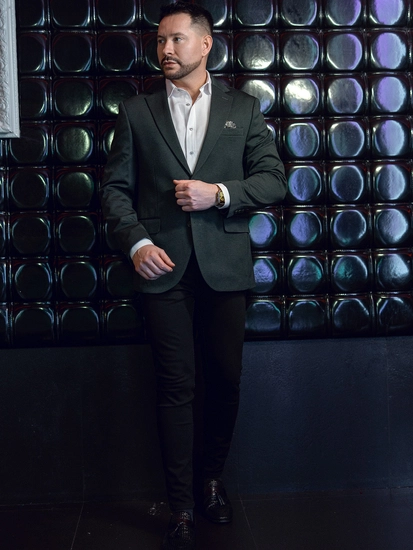 Herr Casual Kavaj Grön Bolf 24401-1