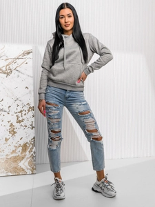 Dam Sweatshirt med känguruficka Grå Bolf W02A1