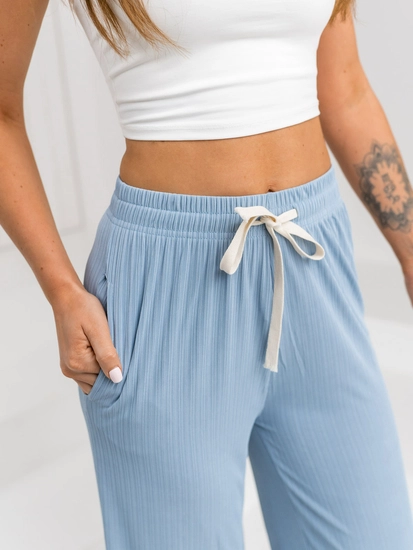 Dam Wide Leg Byxor Himmelsblå Bolf W7955