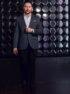 Herr Casual Kavaj Marinblå Bolf 24401-1