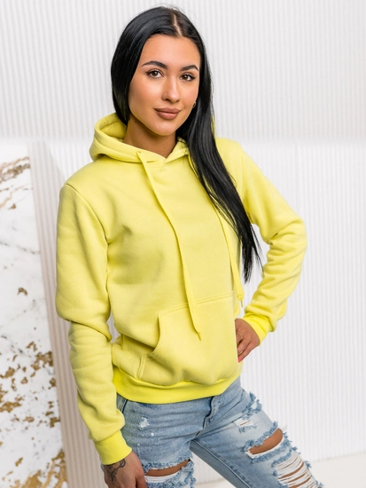 Dam Sweatshirt med känguruficka Gul-Neon Bolf W02A1