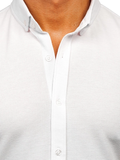 Herr Kortärmad Muslin Skjorta Vit Bolf 2013