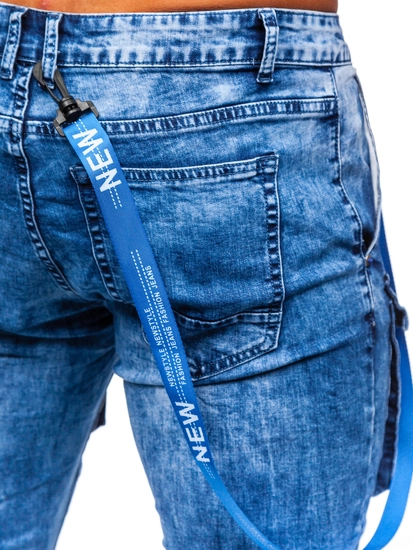 Herr Jeans-cargobyxor Marinblå Bolf TF145