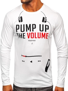 Herr Långärmad Top med tryck Vit Bolf 1219