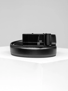 Herr Läderbälte Svart Bolf 019