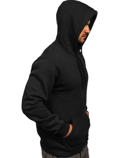 Herr Huvtröja med känguruficka Svart Bolf 1004