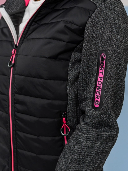 Dam Quiltad Lättviktsjacka med huva Svart Bolf KSW4001