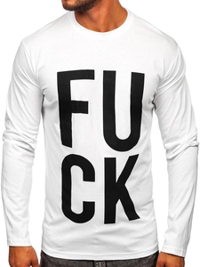 Herr Långärmad Top med tryck Vit Bolf 146740