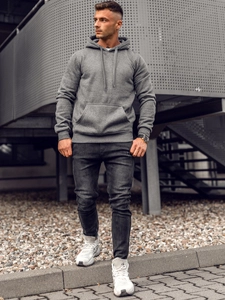 Herr Huvtröja och känguruficka Antracit Bolf MB001A