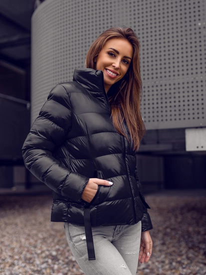 Dam Quiltad Vinterjacka Svart Bolf 23061