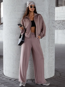 Dam 2-delad Träningsoverall med dragkedja och smör Cappuccino Bolf 821109