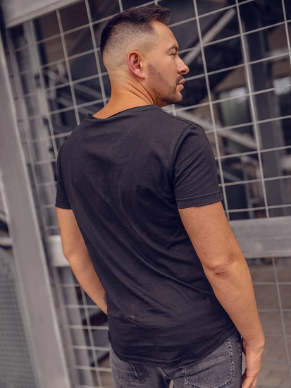 Herr Basic V-ringad T-shirt Svart Bolf 4049A