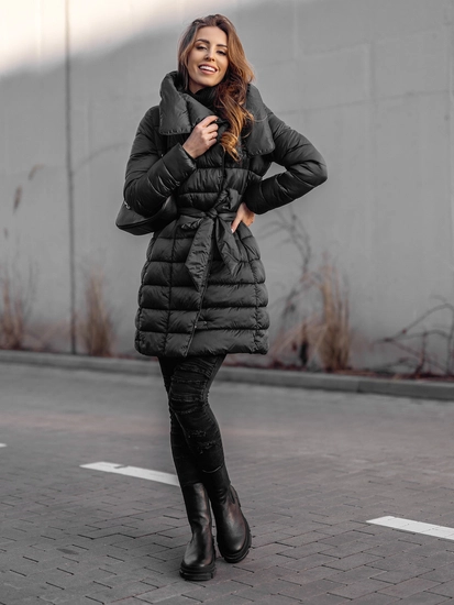 Dam Lång Winter Jacket Svart Bolf J9061