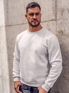 Herr Tjock Sweatshirt Ljusgrå Bolf 2001A