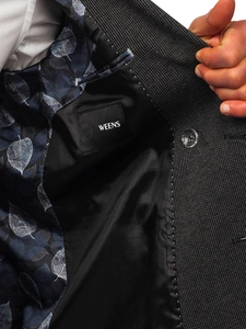 Herr Dubbelbröstad Elegant Kavaj Antracit Bolf 007