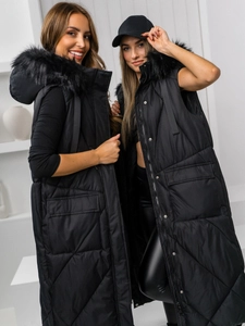 Dam Lång Quiltad Väst Svart Bolf 5M3166