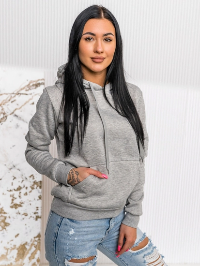 Dam Sweatshirt med känguruficka Grå Bolf W02A1
