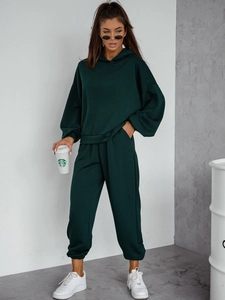 Dam 2-delad Träningsoverall med smörhuva Flaskgrön Bolf 525