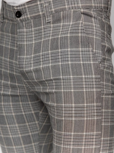 Herr Eleganta rutiga byxor Grå Bolf 184171